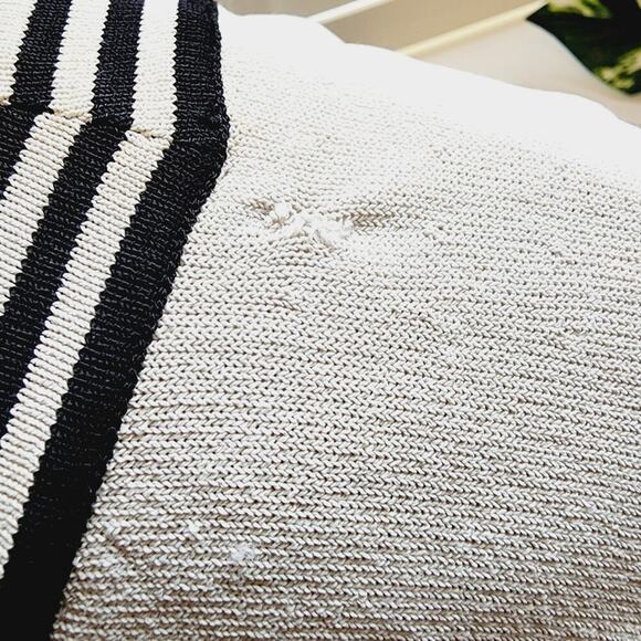 MAXMARA BLACK/CREAM MAGILA V NECK SWEATER SIZE LARGE - Picture 3 of 8